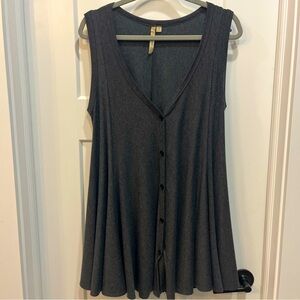 Comfy U.S.A. Women’s Button Up A-Line Sleeveless Vest Top Size Medium Dark Gray‎